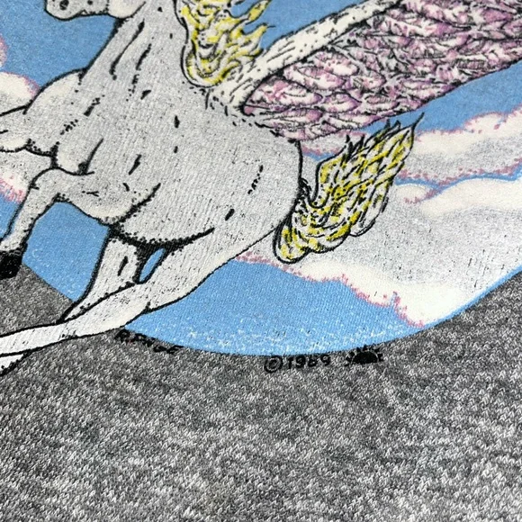 Vintage grey cropped crewneck Pegasus sweatshirt size m/l - Picture 3 of 7